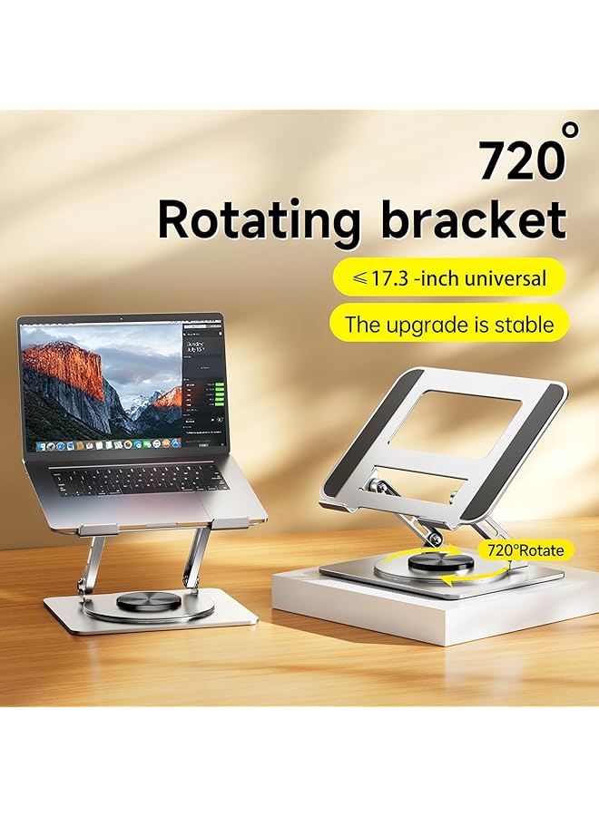 موتيم حامل كمبيوتر محمول قابل للتعديل للمكتب مع قاعدة تدور 360 درجة، حامل كمبيوتر محمول قابل للطي، مناسب للعمل التعاوني لجميع أجهزة الكمبيوتر المحمولة Pro Air Macbook مقاس 10 17.3 بوصة - Image 2
