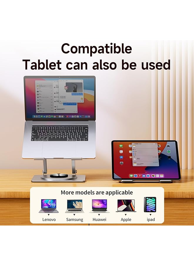 موتيم حامل كمبيوتر محمول قابل للتعديل للمكتب مع قاعدة تدور 360 درجة، حامل كمبيوتر محمول قابل للطي، مناسب للعمل التعاوني لجميع أجهزة الكمبيوتر المحمولة Pro Air Macbook مقاس 10 17.3 بوصة - Image 4