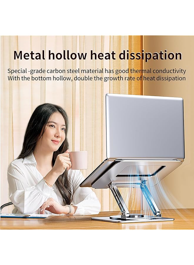 موتيم حامل كمبيوتر محمول قابل للتعديل للمكتب مع قاعدة تدور 360 درجة، حامل كمبيوتر محمول قابل للطي، مناسب للعمل التعاوني لجميع أجهزة الكمبيوتر المحمولة Pro Air Macbook مقاس 10 17.3 بوصة - Image 5