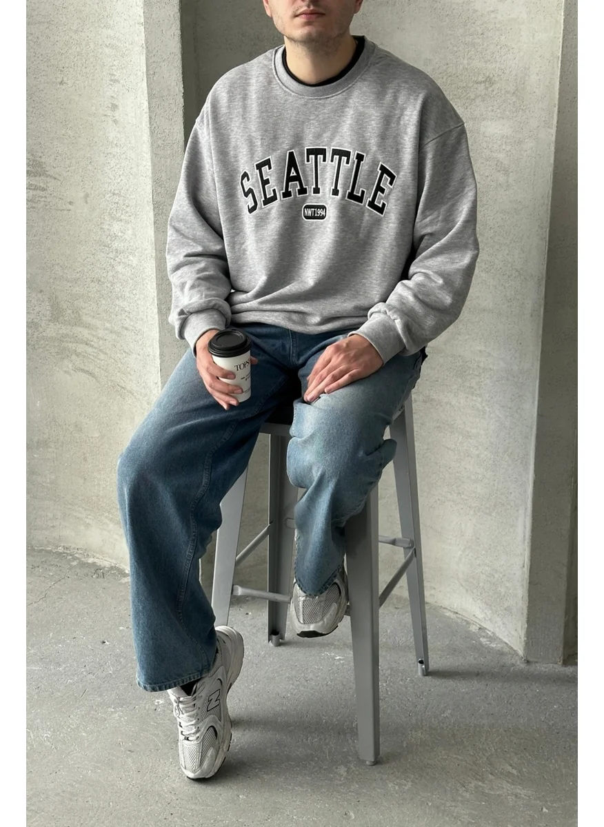 HYMAN Men's Seattle Printed Oversize Sweatshirt