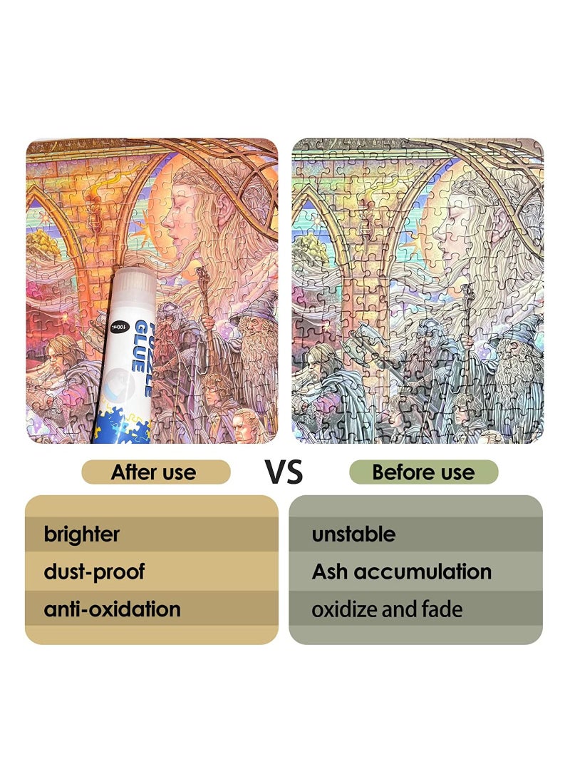 Excefore - 100ML Puzzle Glue Clear with New Sponge Head,Water-Soluble Puzzle Glue for 1000/2000 Pieces Puzzles, Non-Toxic and Quick Dry - Image 1