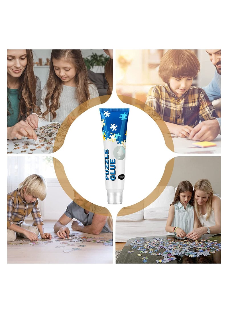 Excefore 100ML Puzzle Glue Clear with New Sponge Head,Water-Soluble Puzzle Glue for 1000/2000 Pieces Puzzles, Non-Toxic and Quick Dry  - Image 4