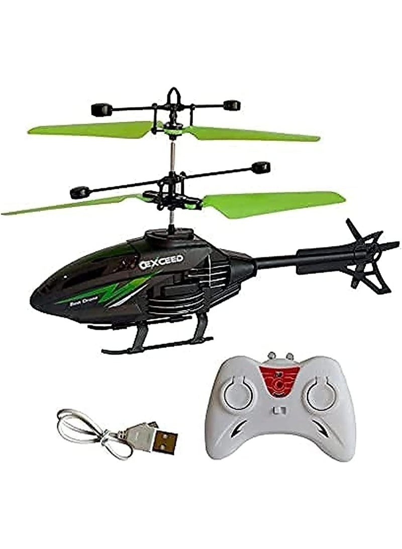 Helicopter sensor helicopter with remote charging battery - black & green - Image 1