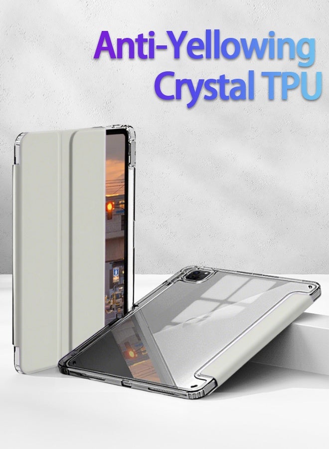 IPad 11th Generation Case (A16 2025) And 10th Gen 10.9 Inch Protective Case With Pen Slot, Ipad A16 Case Tri-Fold Tpu Transparent Case Tri-Fold Stand Smart Wake-Up/ Free Aed 23 Anti-Glare Protective Film- Gray - Image 5