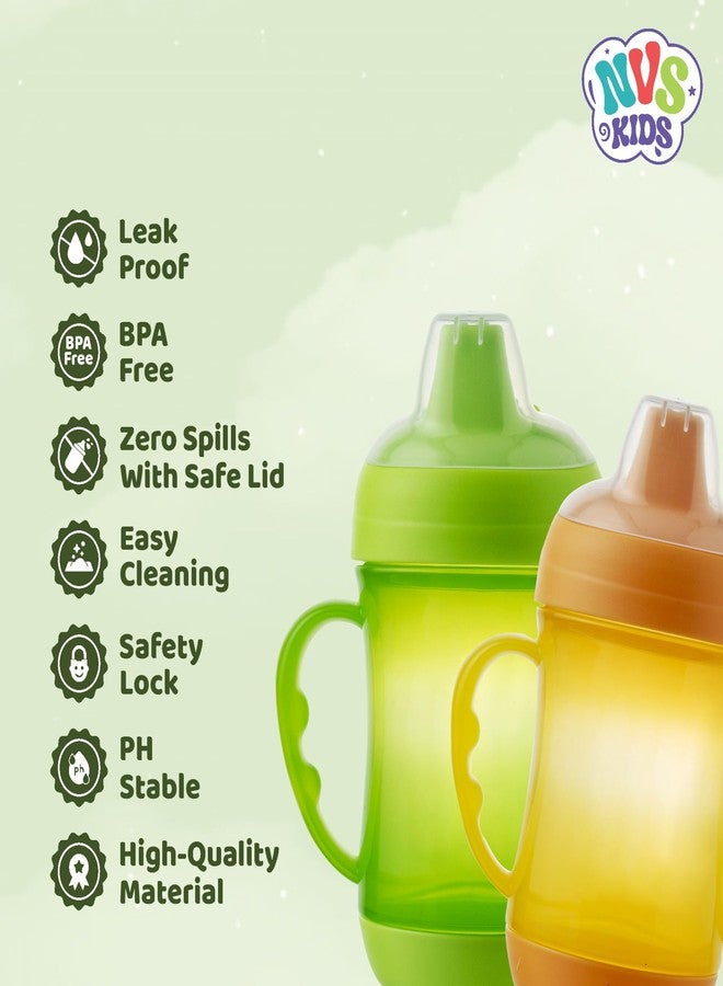 NVS KIDS Baby Spout Cup Sipper 240ml for Babies, Infants & Toddlers | Anti-Spill Sippy Cup with Soft Silicone Spout | BPA Free, Safe & Durable for Kids (Green) - Image 4