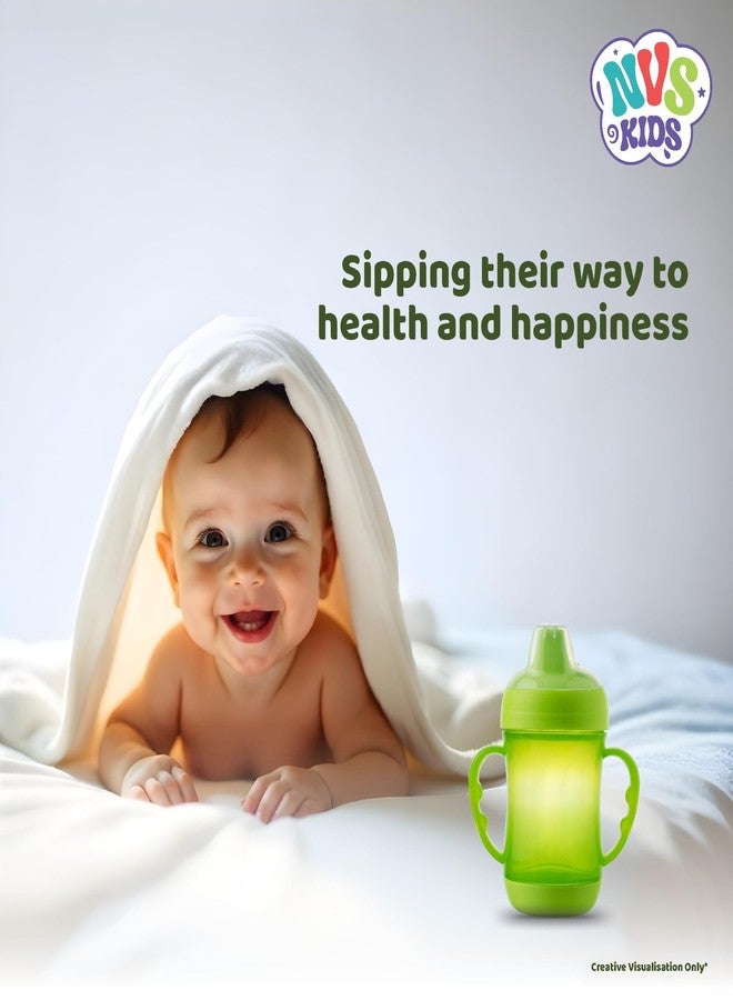 NVS KIDS Baby Spout Cup Sipper 240ml for Babies, Infants & Toddlers | Anti-Spill Sippy Cup with Soft Silicone Spout | BPA Free, Safe & Durable for Kids (Green) - Image 2