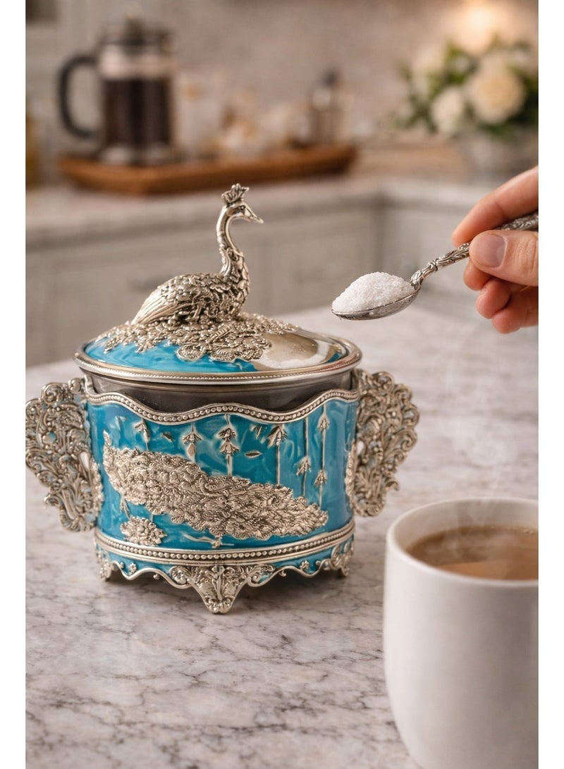 A luxurious sugar jar with an elegant design and patterns - Image 1