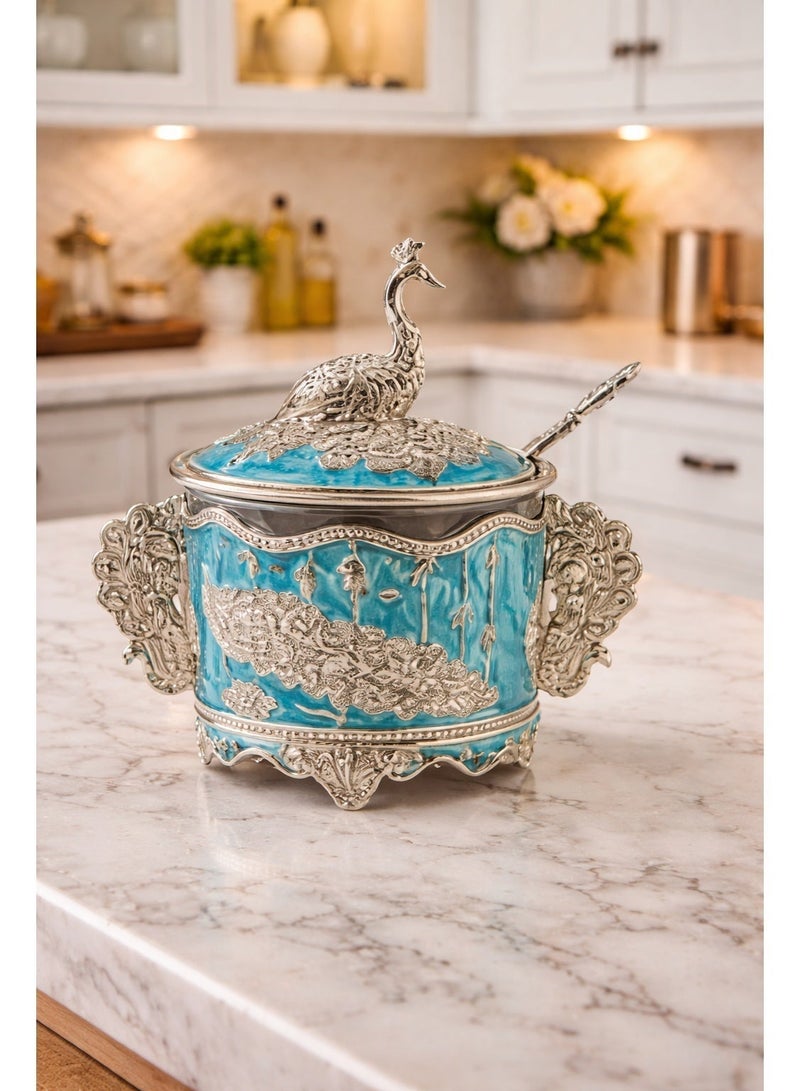 A luxurious sugar jar with an elegant design and patterns - Image 4