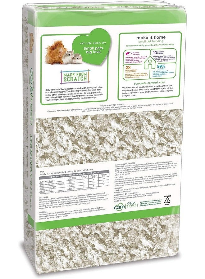 carefresh 99% Dust-Free White Natural Paper Small Pet Bedding with Odor Control, 23 L - Image 1