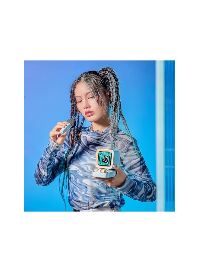 Divoom Ditoomic Bluetooth Speaker Microphone Karaoke Function Blue - Image 2