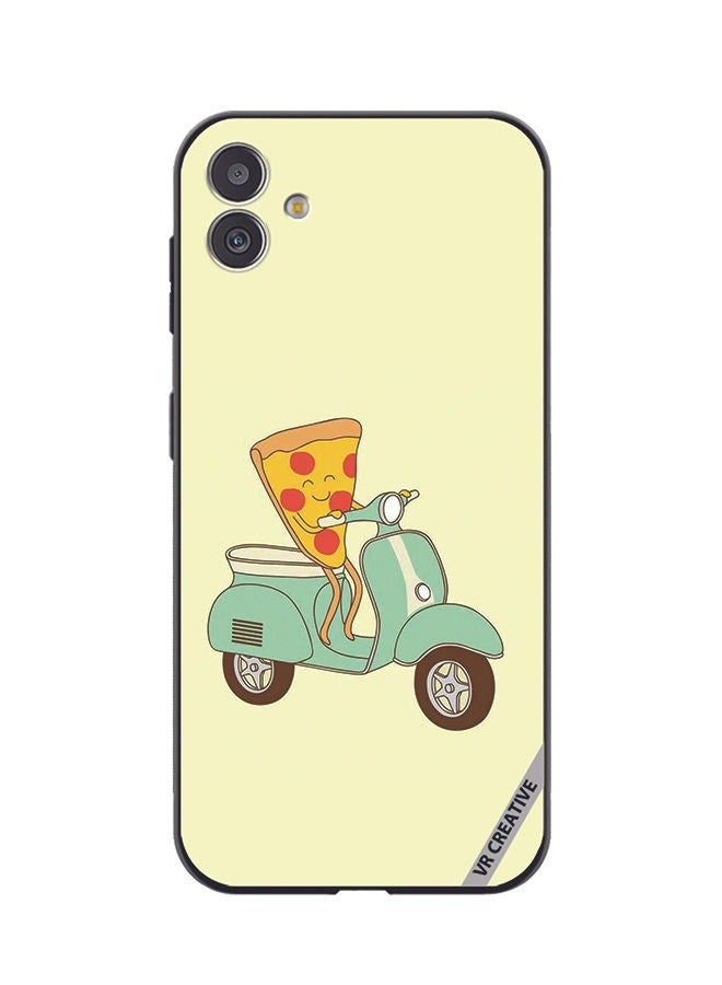 VR CREATIVE Protective Case Cover For Samsung Galaxy F14 Pizza Riding Scooter Design Multicolour - Image 1