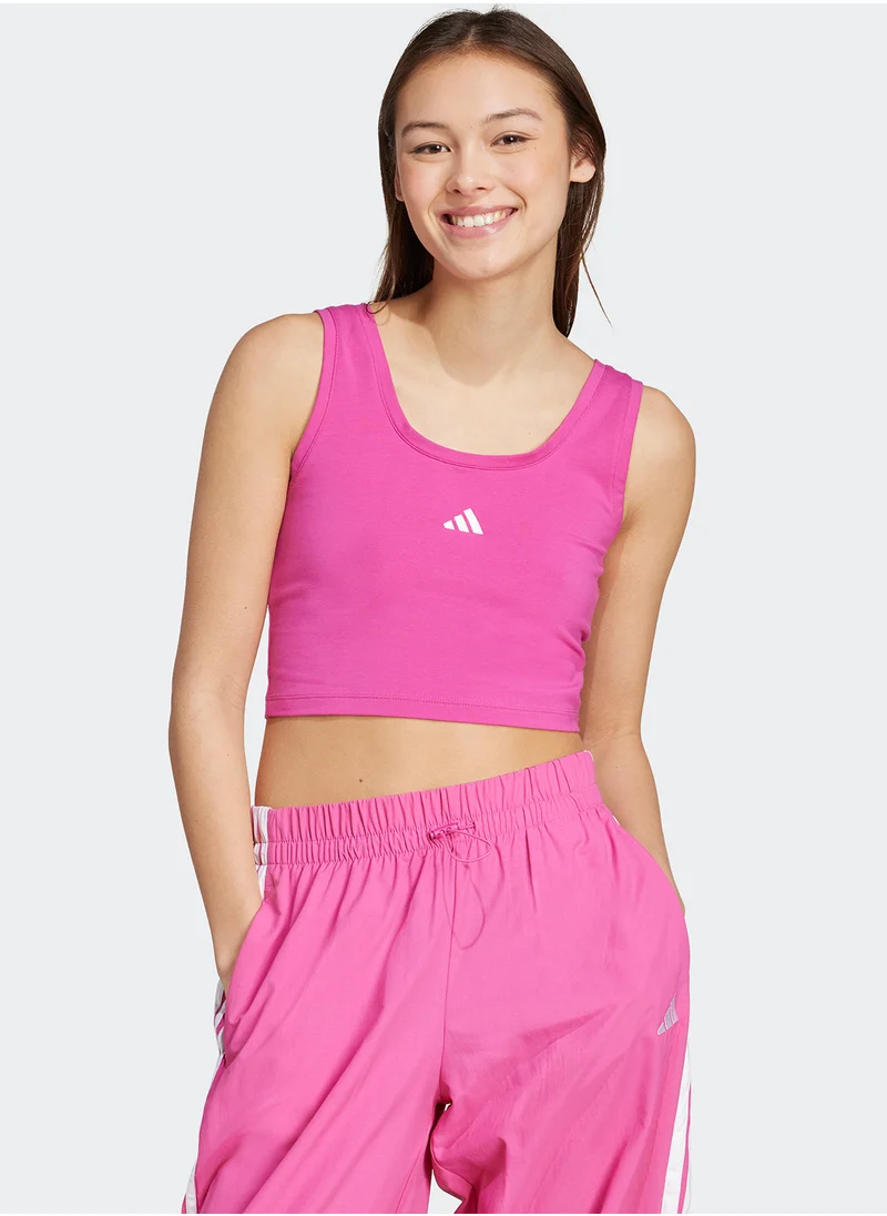 اديداس Essentials Small Logo Cotton Lifestyle Tank Top