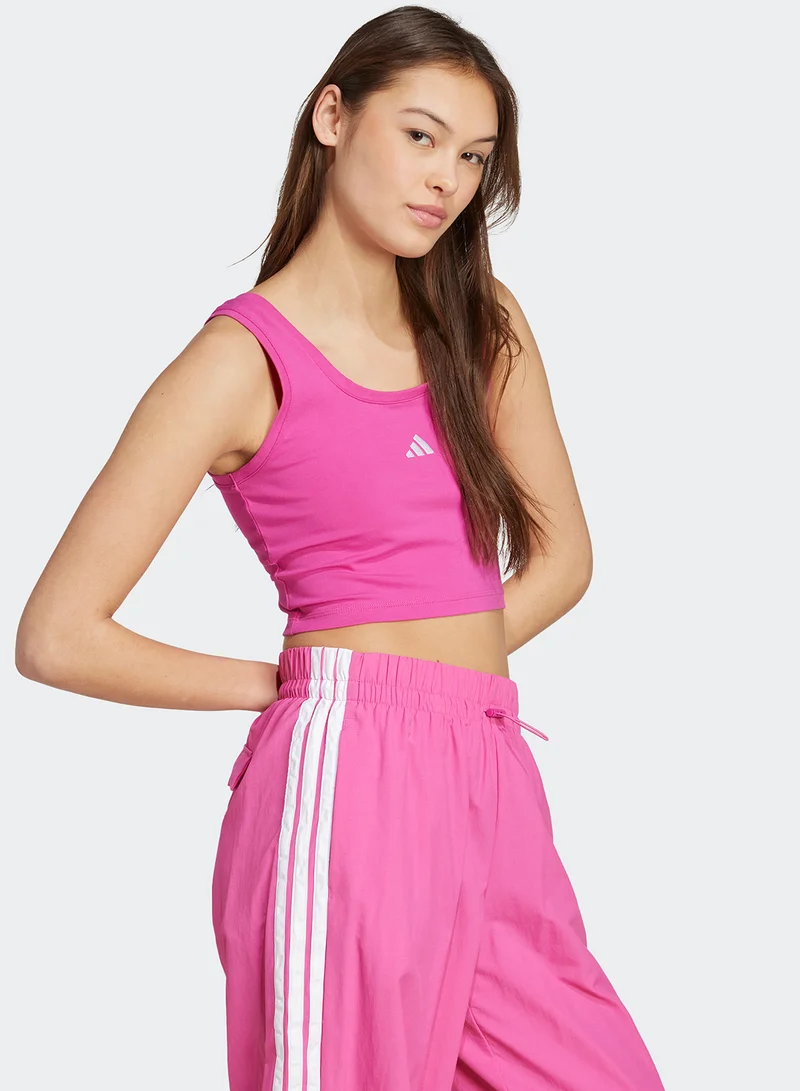 اديداس Essentials Small Logo Cotton Lifestyle Tank Top