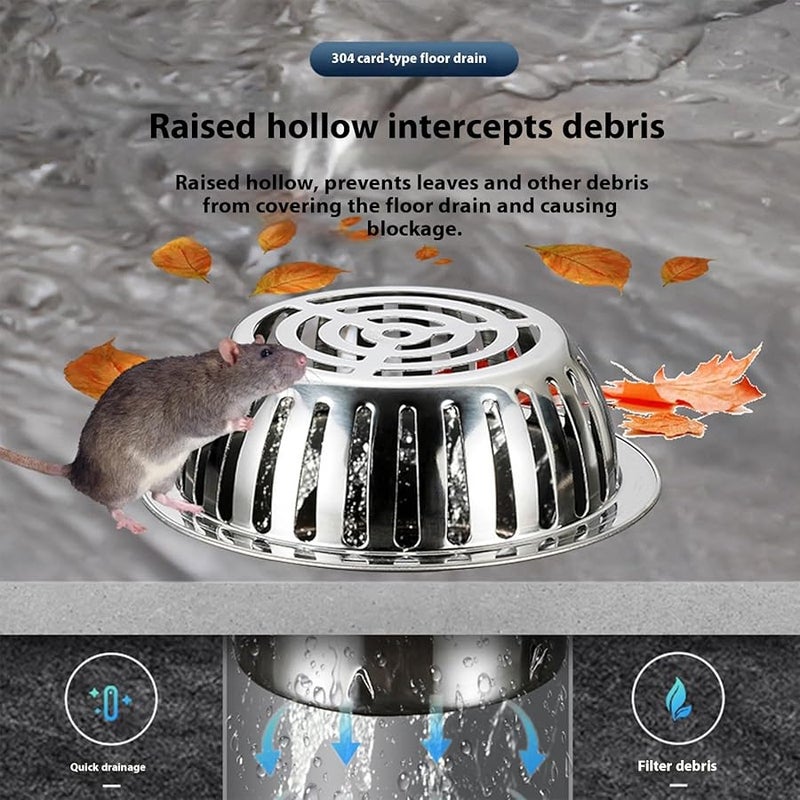 63 مم فتحة تصريف فولاذية مستديرة مضادة للثعابين تصميم عالي السعة لتصريف أرضيات خارجية - Image 4