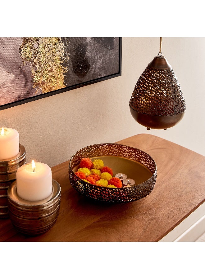 Home Box Corlie Metal Peacock Cutwork Bowl 23 x 23 x 6 cm - Image 4