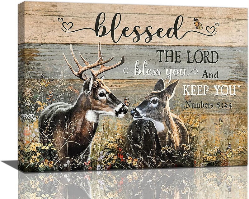 Tijuboni Rustic Deer Wall Art Canvas - Image 1