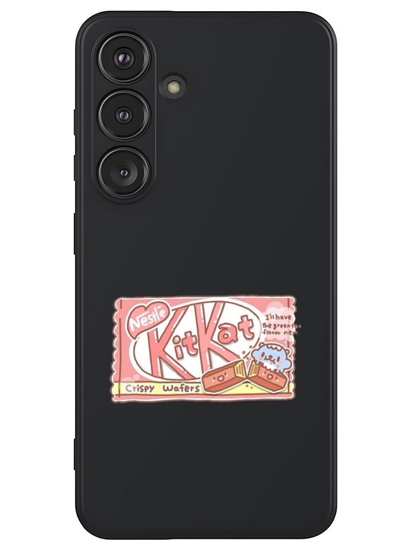 Theodor Protective Slim Fit Case Liquid Silicone Cover with Full Body Protection Anti-Scratch Shockproof Case For Samsung Galaxy S25 Plus (Black) - KitKat - Image 1