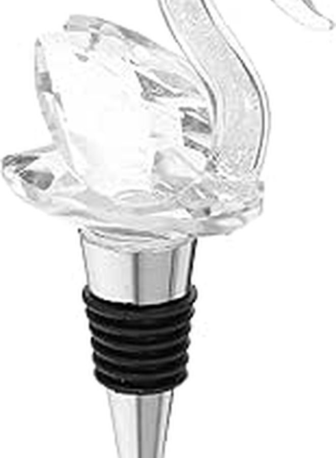 Crystal Swan Wine Bottle Stoppers Set Airtight Seal Reusable for Wedding Party - Image 1