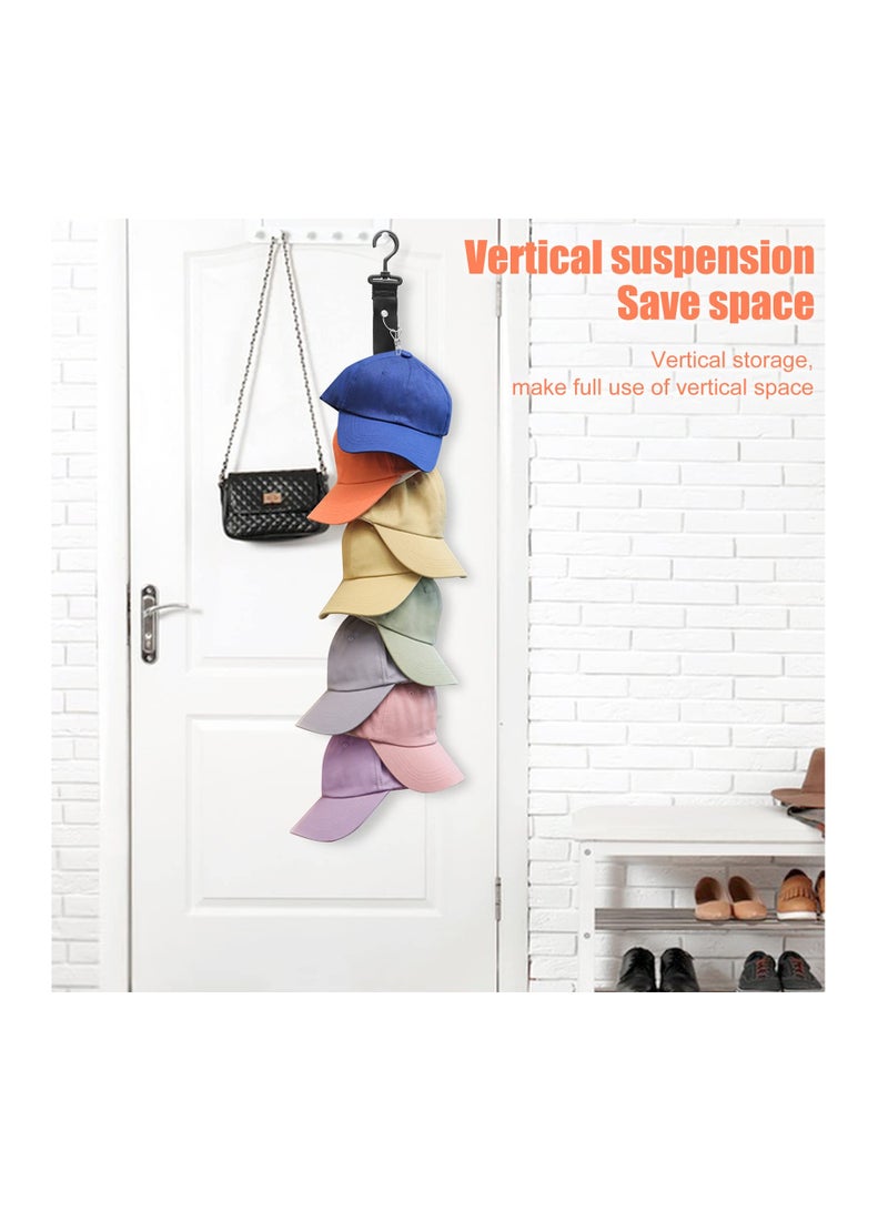 Excefore Baseball Cap Rack, Hold Up To 8 Caps, Fitted Caps Sun Hats Organizer, Hat Storage Hanger For Closet Rod, Wall, Door, Clothes Rack,2 Pack  - Image 5