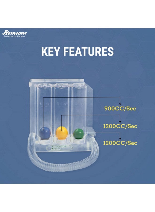 رومسونز مقياس التنفس للتنفس العميق وتمرين الرئة - Image 3