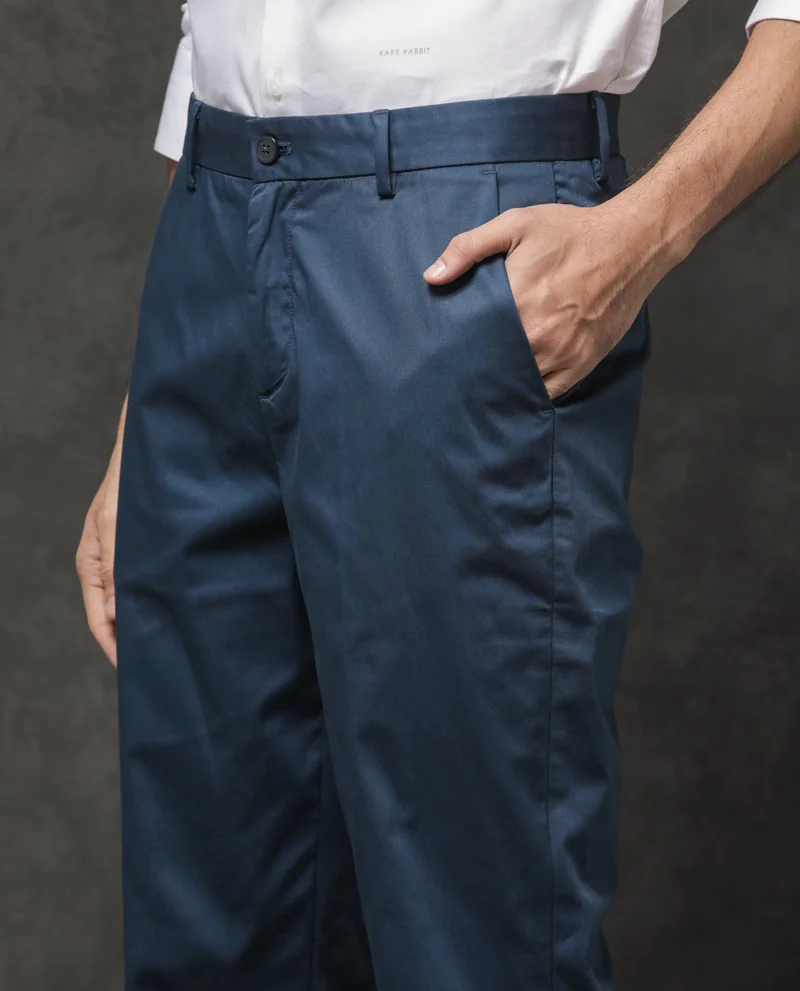 Rare Rabbit Men's Satin Stretch Trouser
