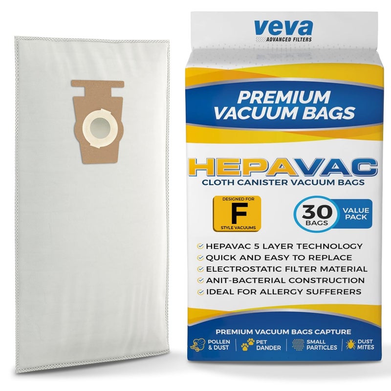 VEVA 30 Pack HEPA Filter Bags Style F for Kirby Vacuum 204811, 204814, 205811, Avalir I, II, Sentria I, II, Ultimate G, Diamond, G3, G4, G5, G6, G7 - Image 4