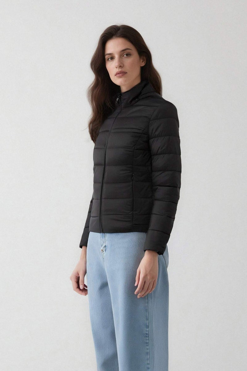 DeFacto Waterproof Regular Fit High Neck Zippered Puffer Jacket - Image 3