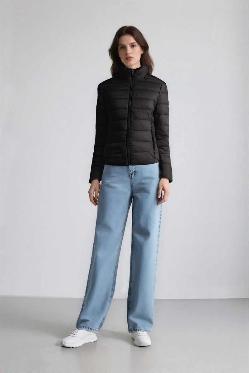 DeFacto Waterproof Regular Fit High Neck Zippered Puffer Jacket - Image 2