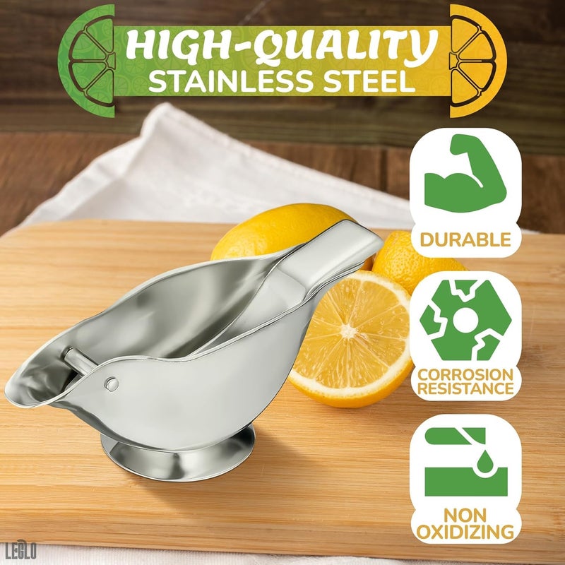 LEGLO Bird Lemon Squeezer With Pour Spout - Manual Citrus Juicer | Handheld Fruit Press for Lemons & Limes | Stainless Steel, Easy to Use & Clean, Compact Kitchen Tool for Fresh Juice, Cocktails & Cooking - Image 4