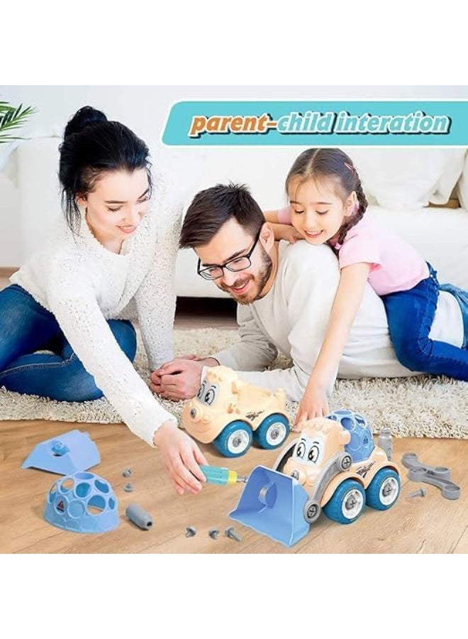 Take Apart Bulldozer Truck Cartoon Vehicle with Screw Driver Build and Play Dismantle and Repair DIY Toy for Kids Children - Image 2
