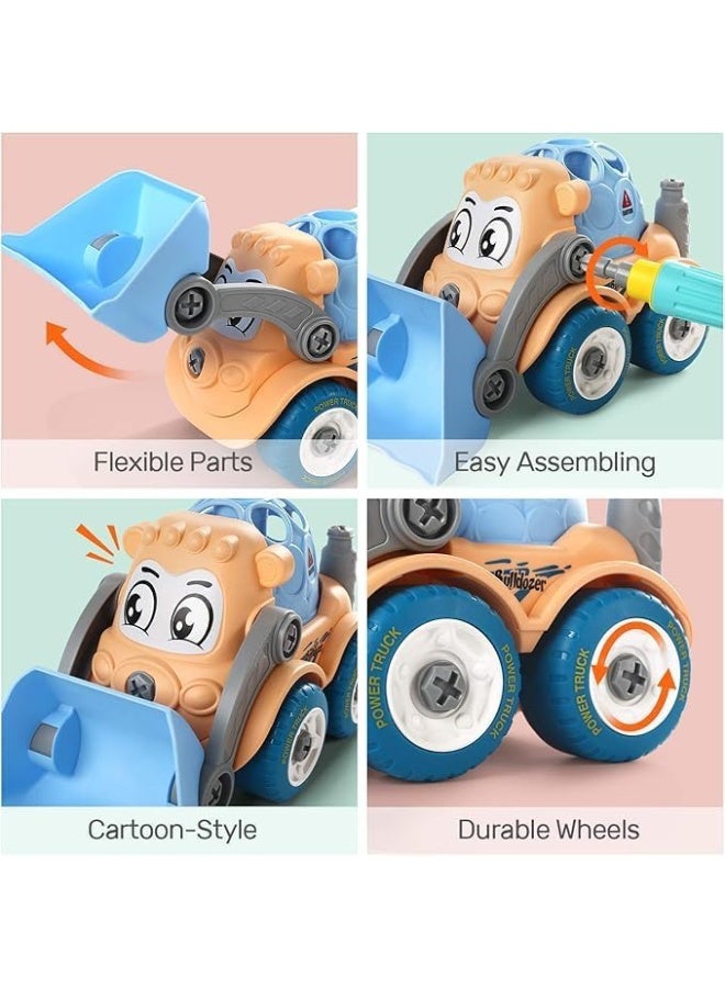 Take Apart Bulldozer Truck Cartoon Vehicle with Screw Driver Build and Play Dismantle and Repair DIY Toy for Kids Children - Image 4