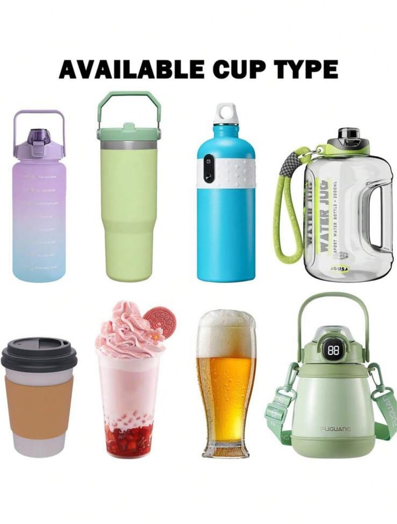 2pcs pink shimmer reusable plastic straws 9 inches long fits 24oz-30oz tumbler stanley cup - Image 3