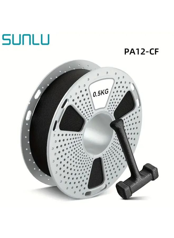 Sunlu PA12 CF Carbon Fiber Nylon 3D Filament 1 75mm 0 5KG High Wear Oil Heat Resistant - Image 1