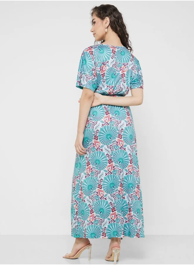 Ginger Floral Print Wrap Dress