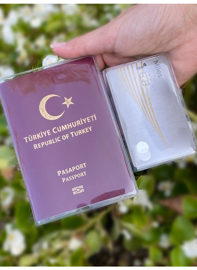 Gempo 6 Pieces Transparent Waterproof Passport Protection Container Passport Case High Quality PVC Cleanable  - Image 3