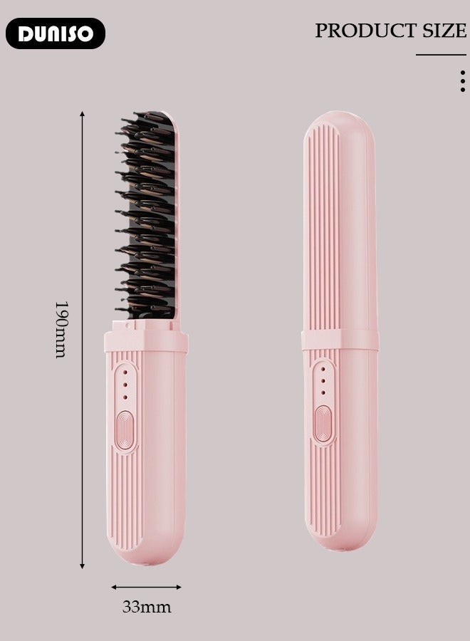 DUNISO Cordless Ion Hair Straightener, Portable Anti-Scald Straightener Brush for Type-c Charging, Hairproof Hair Straightener Comb, Lightweight Dust proof design Straightener with 3 Temp Settings for Travel, Home, Business - Image 4