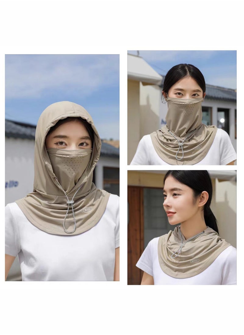 Generic Women's UV Hat with Neck Guard & Face Mask for Cycling, Travel & Outdoor Activities  - Image 2