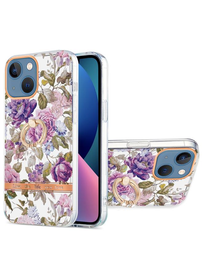 Zaboon Case For iPhone 13 mini Ring IMD Flowers TPU Phone Case - Image 1