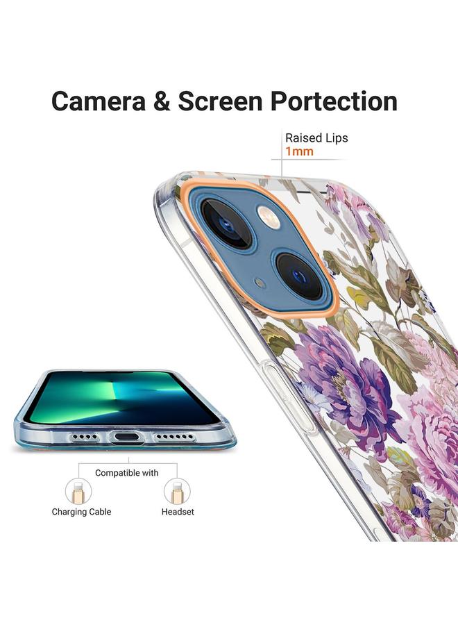 Zaboon Case For iPhone 13 mini Ring IMD Flowers TPU Phone Case - Image 4