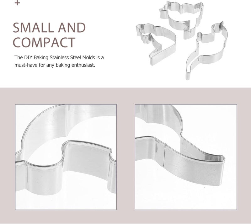 6pcs Stainless Steel Cat Cookie Cutters Set, DIY Cat-shaped Biscuit Mold for Baking, Metal Cookie Cutting Tools for Homemade Treats - Image 3