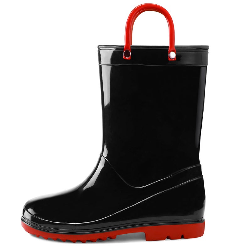 K KomForme Girls Boys Rain Boots Waterproof with Easy on Handles for Toddler/Little Kid/Big Kid - Image 1