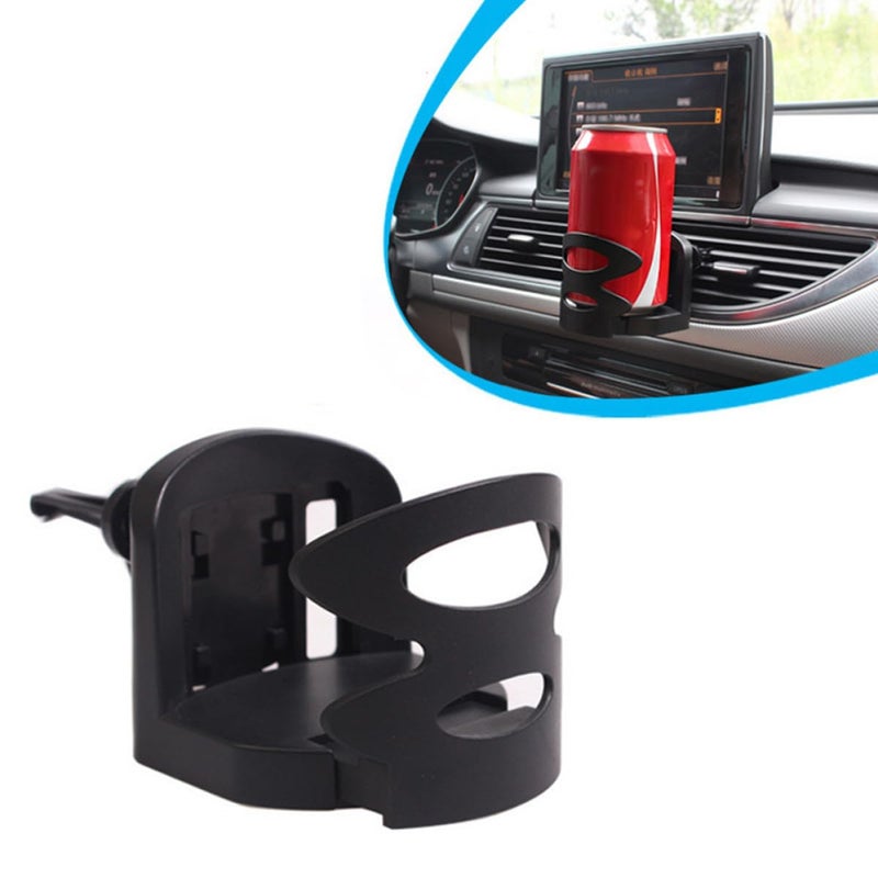 Car Cup Holder with Folding Design Black Mounts on Air Vent Dashboard for Bottles - Image 5