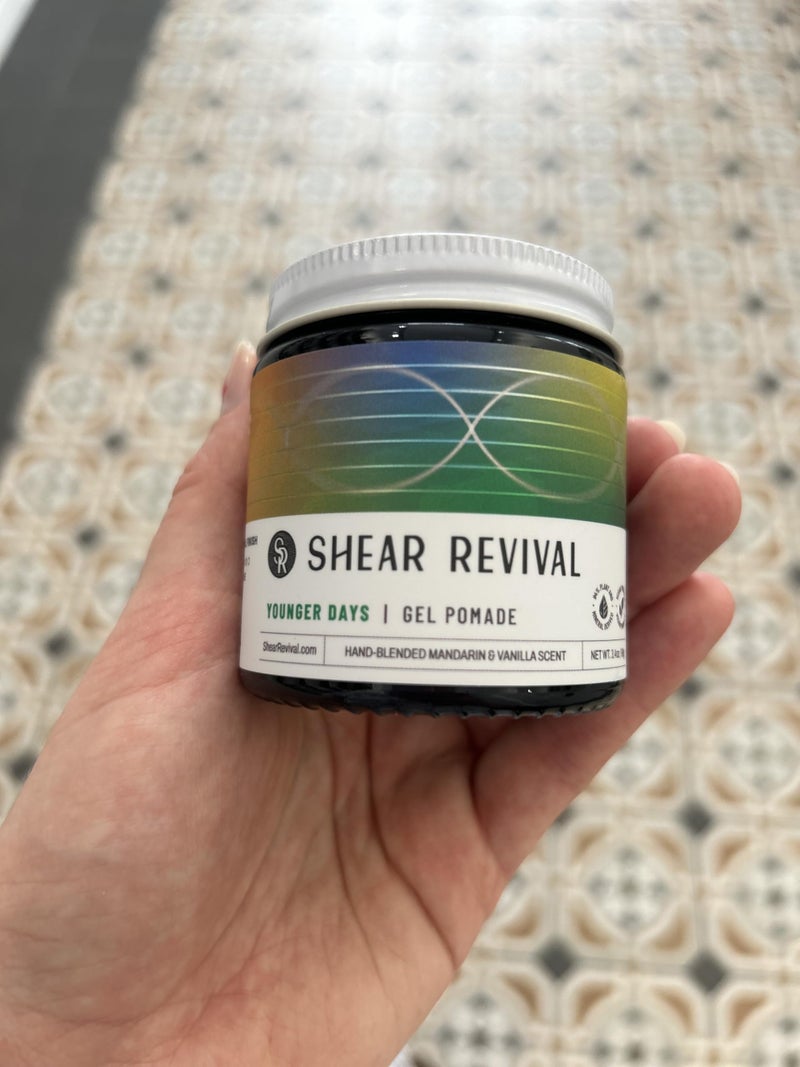 Shear Revival Younger Days Gel Pomade for Men & Women - Vegan, Medium Hold, Natural Finish for All Hair Types, Mandarin & Vanilla Scent, Travel Friendly 3.4oz and Eco-Conscious Packaging - Image 4