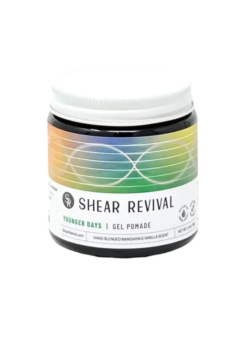 Shear Revival Shear Revival Younger Days Pomade - Mandarin & Vanilla Scent, Medium Hold, Wax Base, All-Day Hair Styling - 3.4 Ounces 