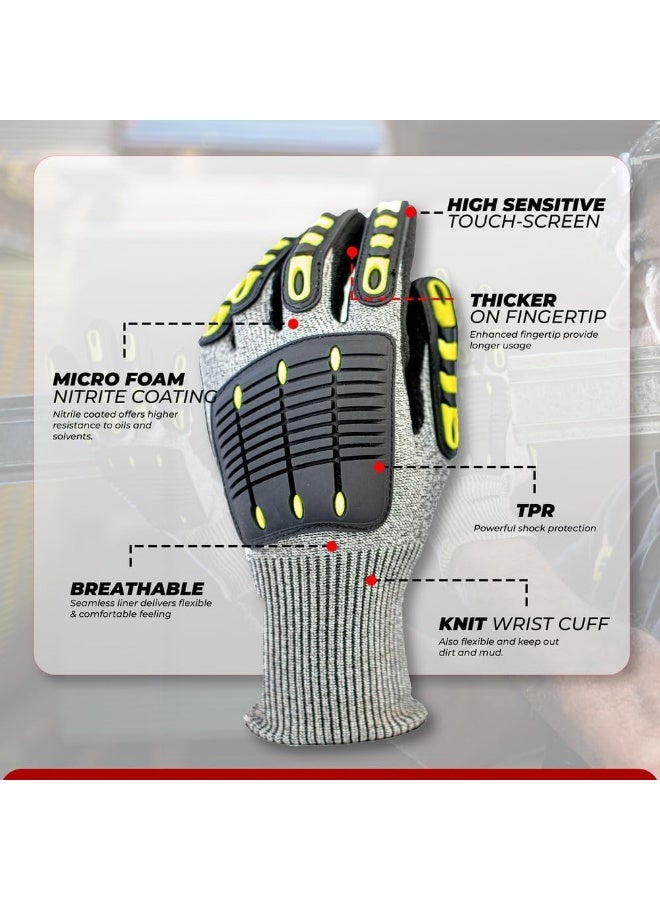 Soofam Cut Resistant Gloves, Safety Work Gloves, Anti-Cut And Anti-Blow, Touch Screen Compatible, Ergonomic Water Gloves Mechanical and cut resistance For Spearfishing, Lobster Gloves For Surfing Fishing - Image 3