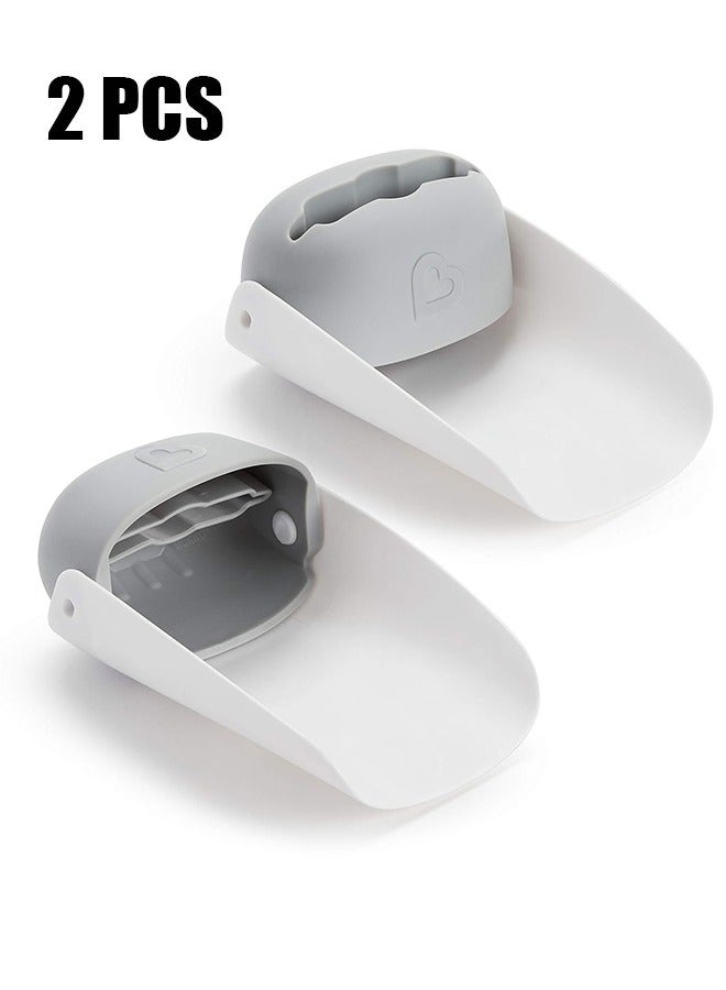 2 قطعة موسع صنبور للمطبخ وحوض الاستحمام ، موسعات مقبض بالوعة عالمية ، غسيل اليدين الممتع للرضع والأطفال الصغار والأطفال (رمادي) - Image 1