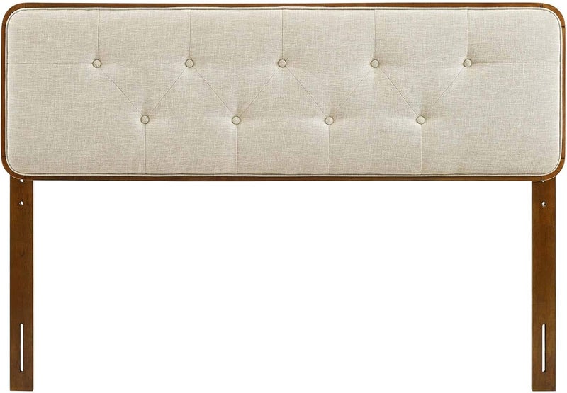 Modway مودواي MOD6235WALBEI رأس سرير كينج من القماش والخشب بتصميم توفتد بلون الجوز البيج - Image 4