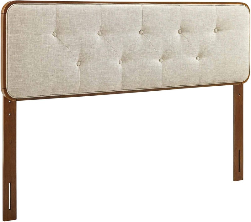 Modway مودواي MOD6235WALBEI رأس سرير كينج من القماش والخشب بتصميم توفتد بلون الجوز البيج - Image 3