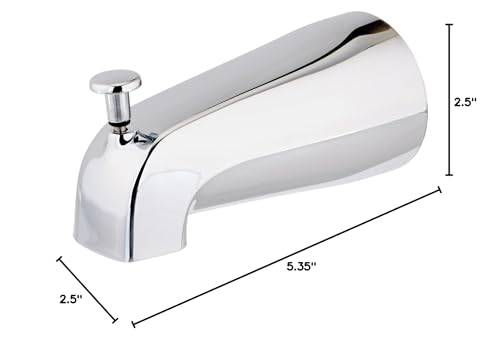 Ez-Flo 5-3/8 Inch Zinc Bath Tub Diverter Spout 1/2 Inch Ips Pipe Chrome 15083 - Image 2