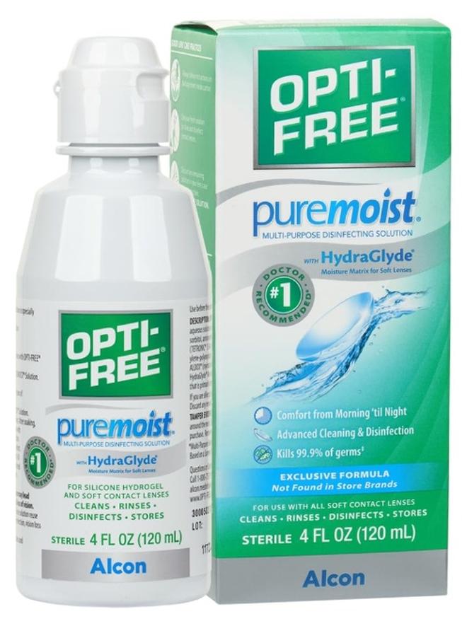 Opti-free Puremoist Multi-Purpose Contact Lens Cleaning and Disinfecting Solution, 4 Fl Oz - Image 1